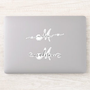 Sticker Nom manuscrit Monogramme Calligraphie