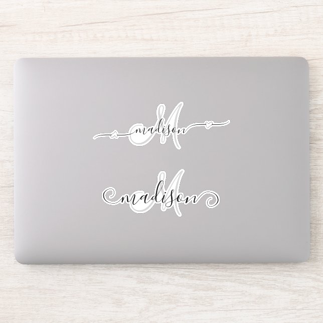 Sticker Nom manuscrit Monogramme Calligraphie (Ordinateur)