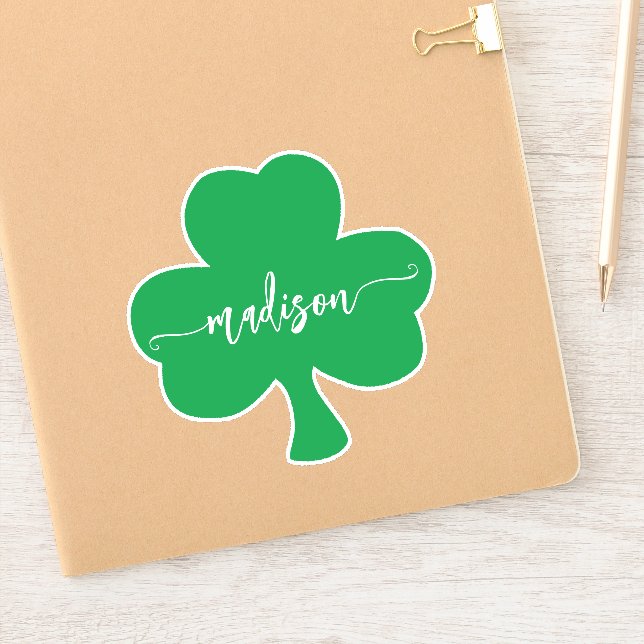 Sticker Nom manuscrit Shamrock vert (Carnet)