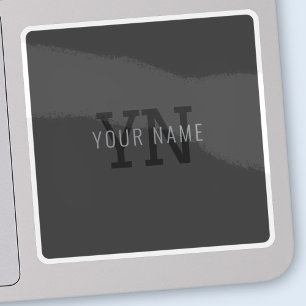 Sticker Nom monographique moderne gris foncé (ou autre tex