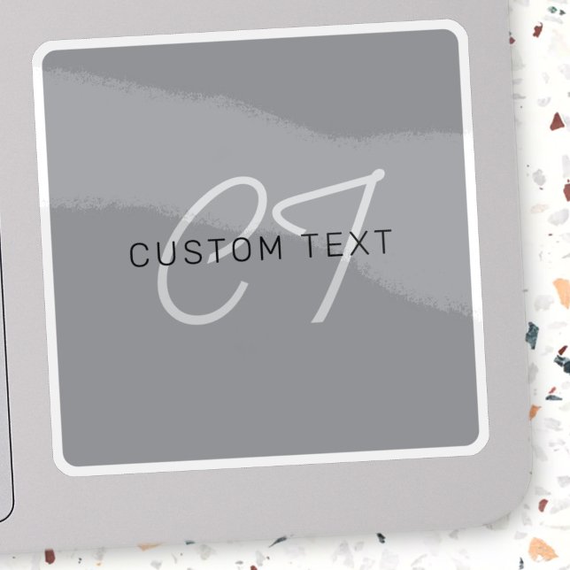 Sticker Nom ou salutation modifiable | Gris noir et foncé (Créateur téléchargé)
