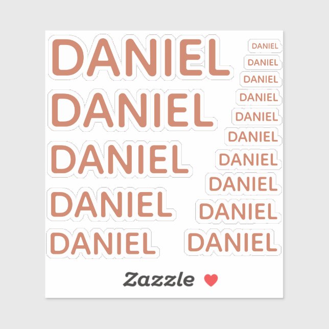 Sticker Nom personnalisé 15 tailles Simple Terracotta Brow (Feuille)