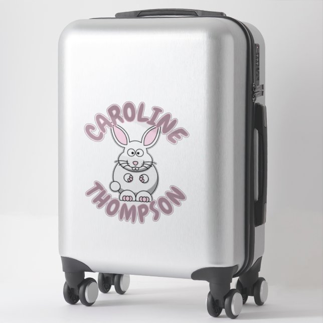 Sticker Nom personnalisé Animal de ferme de lapin (Sur valise)