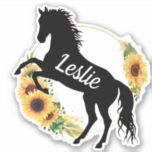 Sticker Nom personnalisé cheval Silhouette équestre