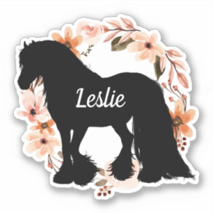 Sticker Nom personnalisé cheval Silhouette Saut équestre
