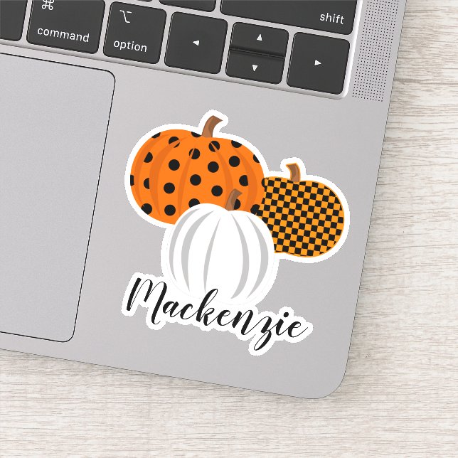 Sticker Nom personnalisé Citrouilles d'automne (Détail)