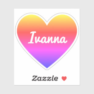 Sticker Nom personnalisé Classique Cœur Dégradé Ombre Arc-