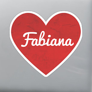 Sticker Nom personnalisé Classique Rouge Je t'aime Cœur 