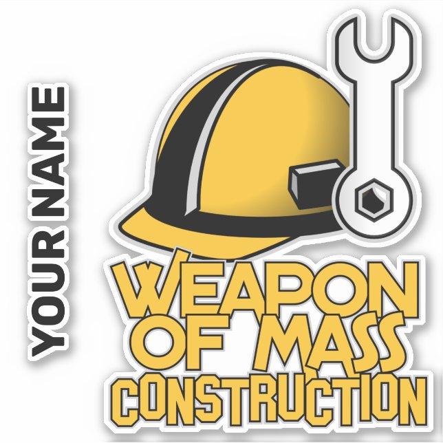 Sticker Nom personnalisé Construction (Devant)