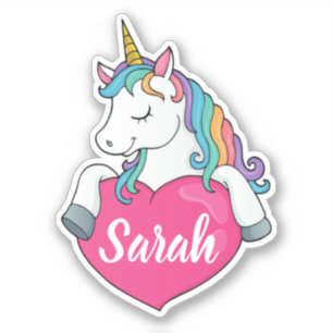 Sticker Nom personnalisé Cute Unicorn