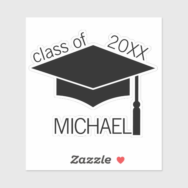 Sticker Nom personnalisé de la limite de diplôme (Feuille)