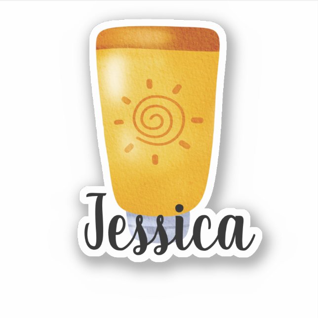 STICKER NOM PERSONNALISÉ ÉCRAN SOLEIL (Devant)