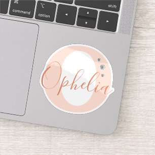 Sticker Nom personnalisé élégant Faux Diamants