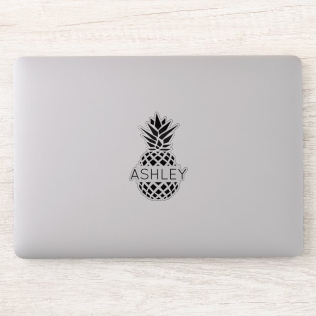 Sticker Nom personnalisé et ordinateur portable ananas (Ordinateur)