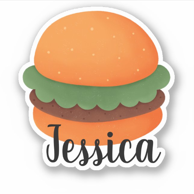 STICKER NOM PERSONNALISÉ HAMBURGER (Devant)