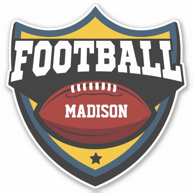 Sticker Nom personnalisé Logo de football (Devant)