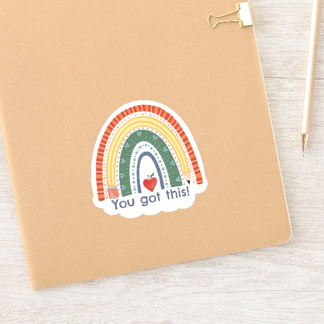 Sticker Nom Personnalisé Rainbow School Inspirivité à thèm (Carnet)