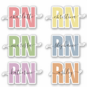 Sticker Nom personnalisé RN Infirmière inscrite Appréciati