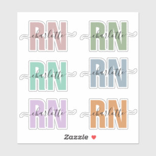 Sticker Nom personnalisé RN Infirmière inscrite Appréciati