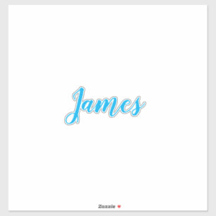 Sticker Nom personnalisé Simple Bleu Blanc Cool tendance