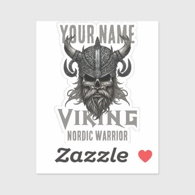 Sticker NOM personnalisé Viking Warrior Heritage (Feuille)