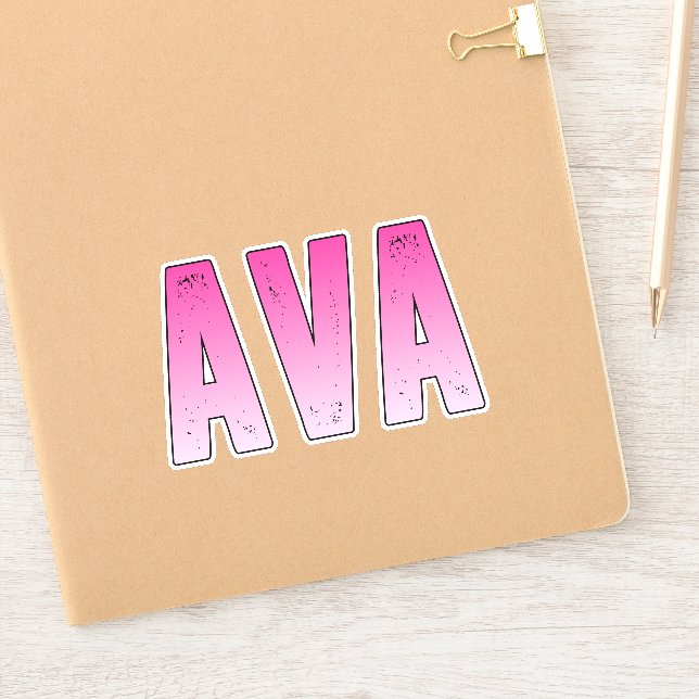 Sticker Nom rose Ava (Carnet)