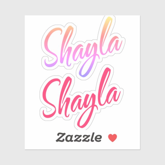 Sticker Nom Shayla lettre cursive x2 (Feuille)