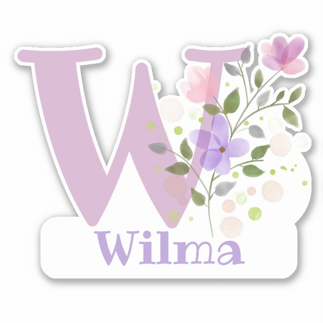 Sticker Nommer Wilma avec la coupure de l'autocollant Lett (Devant)