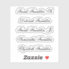 Noms de cinq invités en Calligraphie de script fan