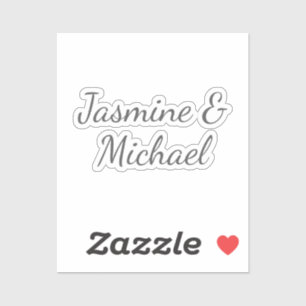 Sticker Noms de couples de calligraphie chic adorables Mar