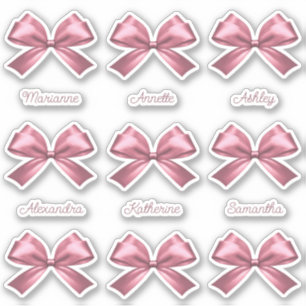 Sticker Noms de mâchoires esthétiques en satin rose mignon