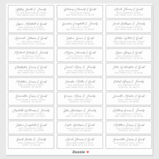 Sticker Noms d'hôtes mariages Adresse Simple Chic Moderne
