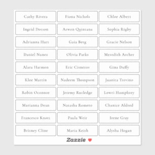 Sticker Noms d'invités simples et transparents