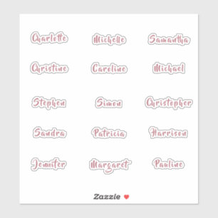 Sticker Noms individuels Élégante calligraphie or Rose