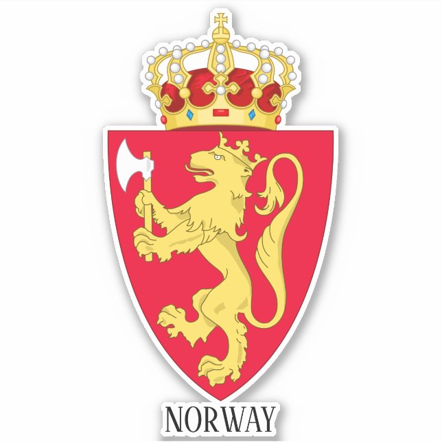 Sticker Norvège Armoiries Nationales Patriotique (Devant)