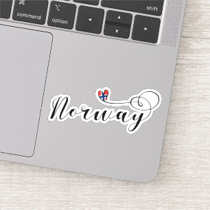 Sticker Norvège Drapeau cardiaque norvégien