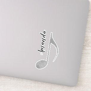 Sticker Note musicale Houndstooth Motif Monogrammé