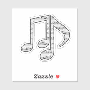 Sticker Notes de musique noir et blanc