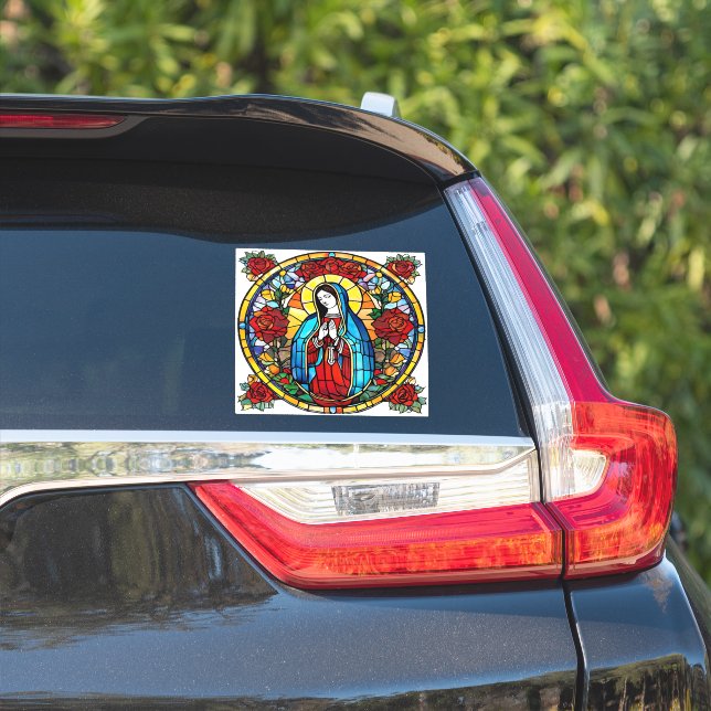 Sticker Notre-Dame de Guadalupe, Saint-Decal en verre tend (Côté voiture)