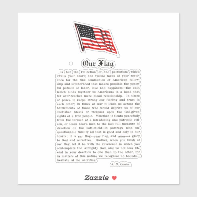 Sticker Notre drapeau USA Americana Patriotisme Mots (Feuille)
