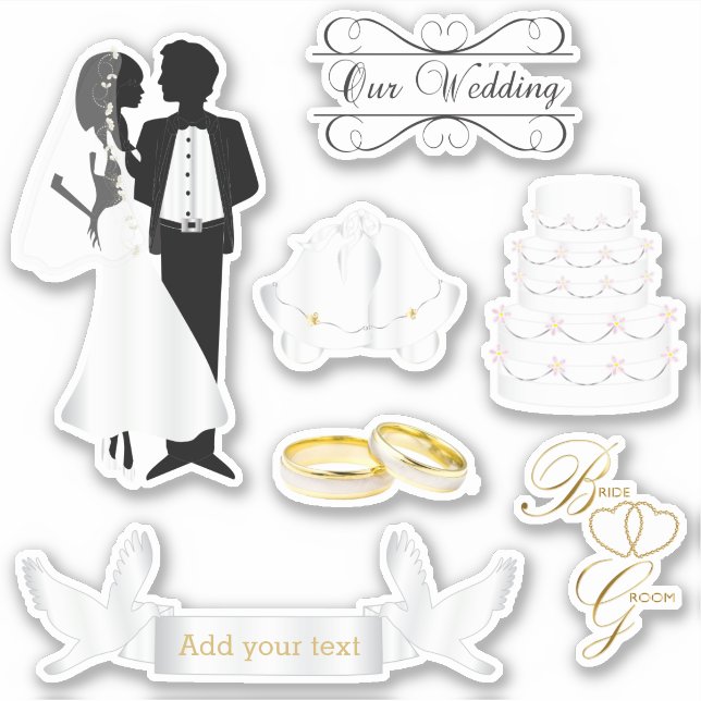 Sticker Notre Mariage - Kiss-Cut (Devant)