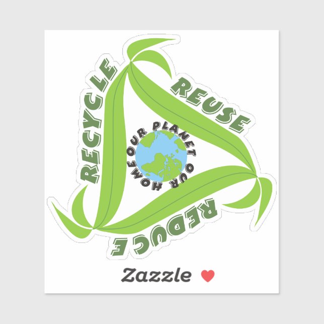 Sticker "Notre planète, notre maison" Recycler, réutiliser (Feuille)