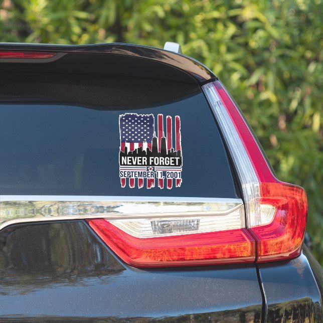 Sticker N'oubliez jamais septembre 11 2001 Memorial Day US (Côté voiture)