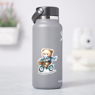 Sticker Nounours à bicyclette