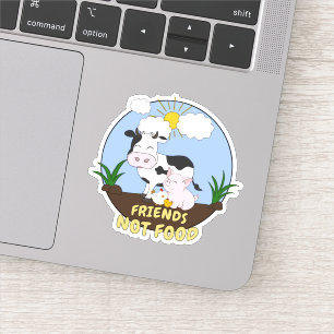Sticker Nourriture d'amis pas - vache, porc et poulet
