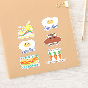 Sticker Nourriture mignonne de Kawaii élevant des mots de