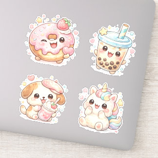 Sticker Nourriture Pastel Mignonne & Anime Licorne 