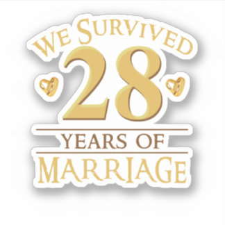 Sticker Nous Avons Survécu 28 Ans De Mariage Couple 28E An