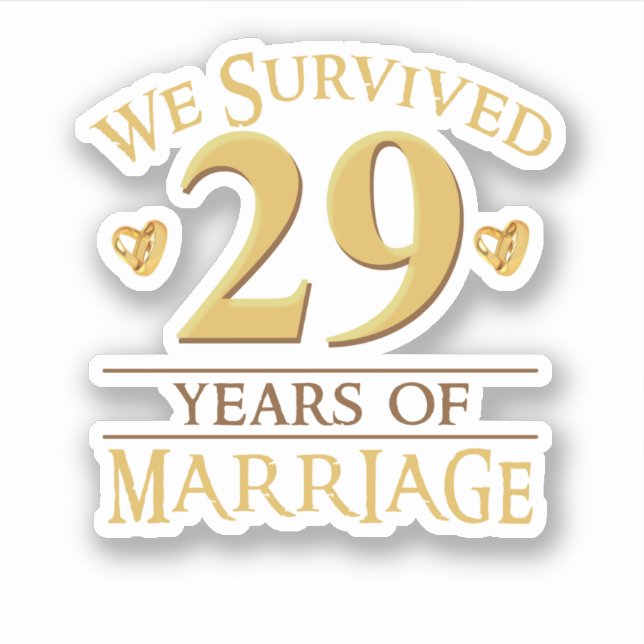 Sticker Nous Avons Survécu 29 Ans De Mariage Couple 29E An (Devant)