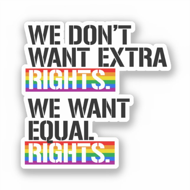 Sticker Nous ne voulons pas de droits supplémentaires (Recto)